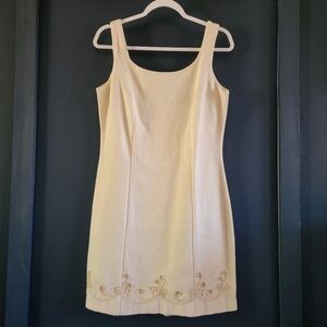 New Takasami 100% Cotton‎ Embroidered Sheath Dress Size Medium